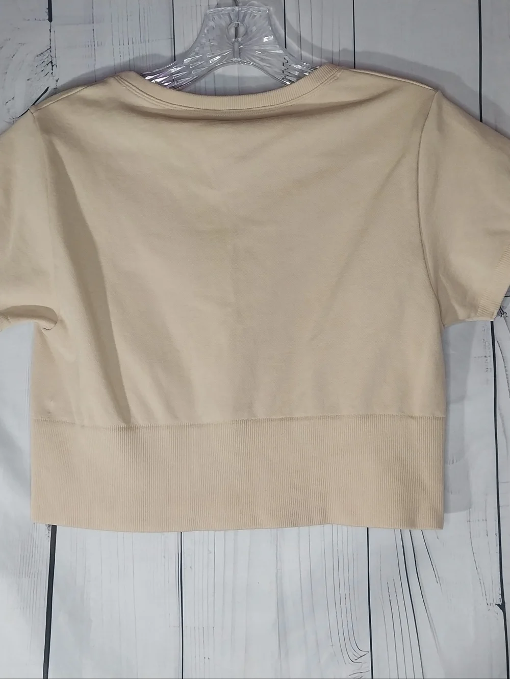 Aerie Offline Sidewalk Seamless Ribbed Cropped Athleisure Short Sleeve Top - Picture 5 of 8